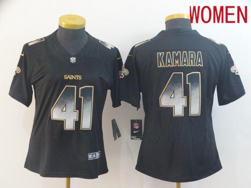 Women New Orleans Saints 41 Kamara Nike Teams Black Smoke Fashion Limited NFL Jerseys
